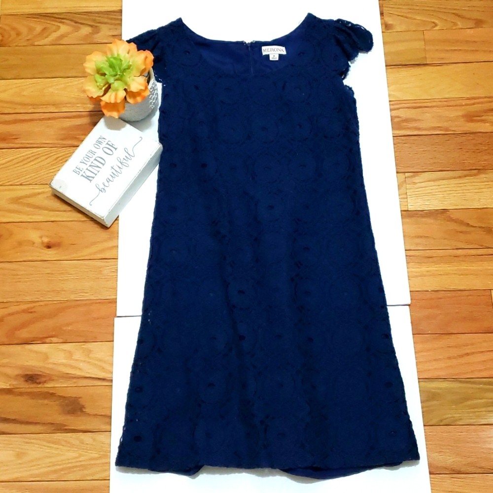 Merona dark blue lace dress